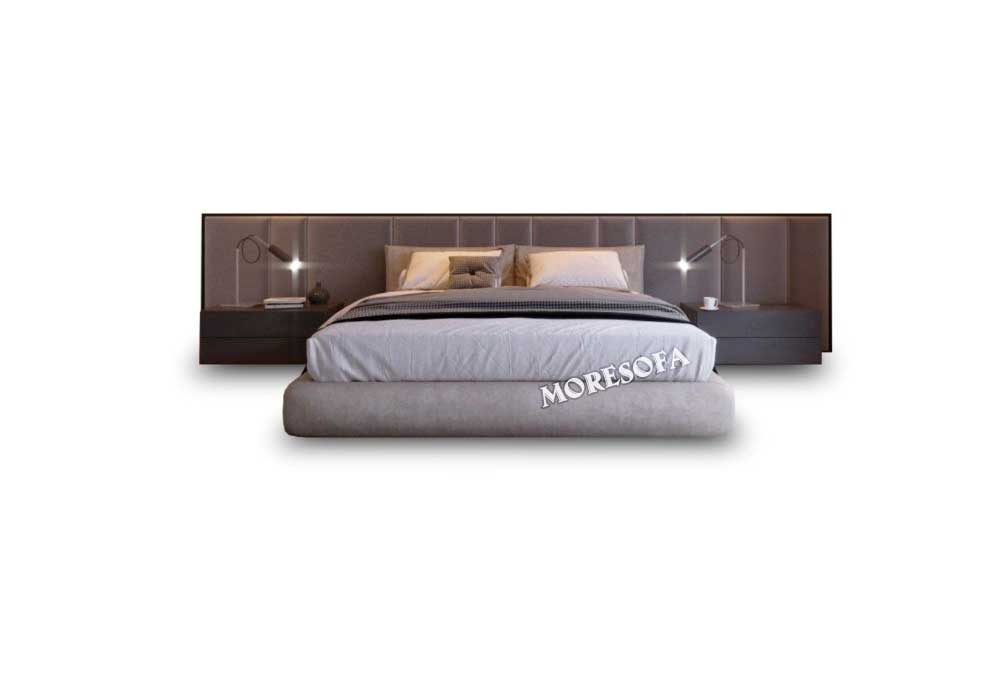 Giường ngủ hiện đại bọc nỉ có nệm ốp đầu giường MH-HD026